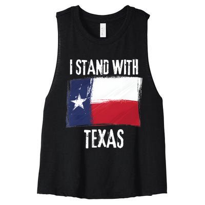 I Stand With Texas Flag Usa State Of Texas Women's Racerback Cropped Tank