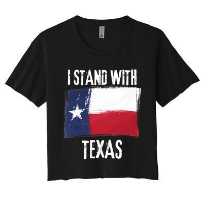 I Stand With Texas Flag Usa State Of Texas Women's Crop Top Tee