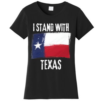 I Stand With Texas Flag Usa State Of Texas Women's T-Shirt