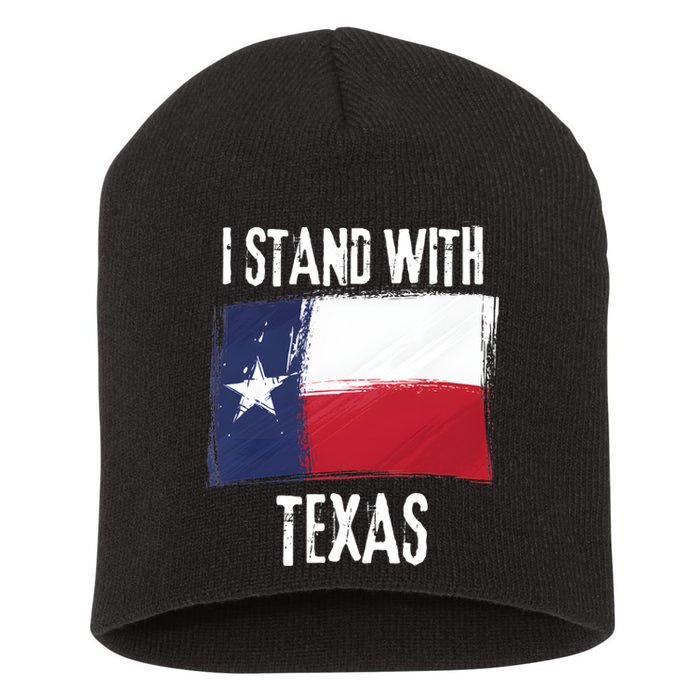 I Stand With Texas Flag Usa State Of Texas Short Acrylic Beanie