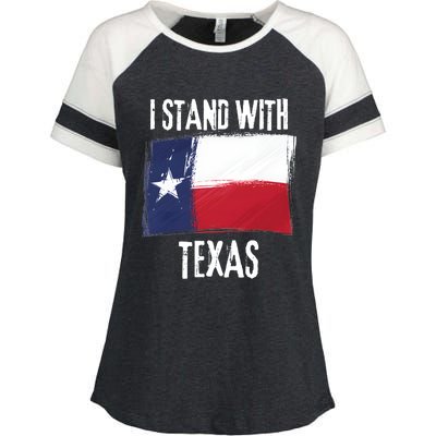 I Stand With Texas Flag Usa State Of Texas Enza Ladies Jersey Colorblock Tee