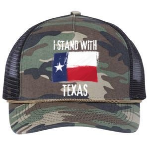 I Stand With Texas Flag Usa State Of Texas Retro Rope Trucker Hat Cap