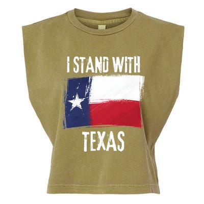 I Stand With Texas Flag Usa State Of Texas Garment-Dyed Women's Muscle Tee