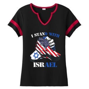 I Stand With Israel Support Israel Love Israeli Brotherhood Ladies Halftime Notch Neck Tee