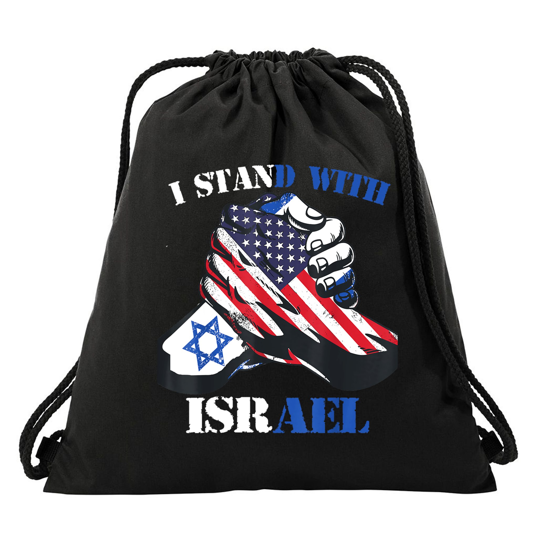 I Stand With Israel Support Israel Love Israeli Brotherhood Drawstring Bag