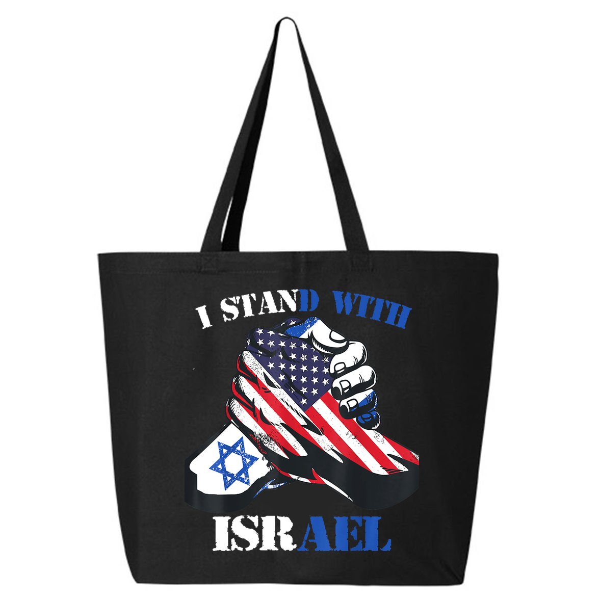 I Stand With Israel Support Israel Love Israeli Brotherhood 25L Jumbo Tote