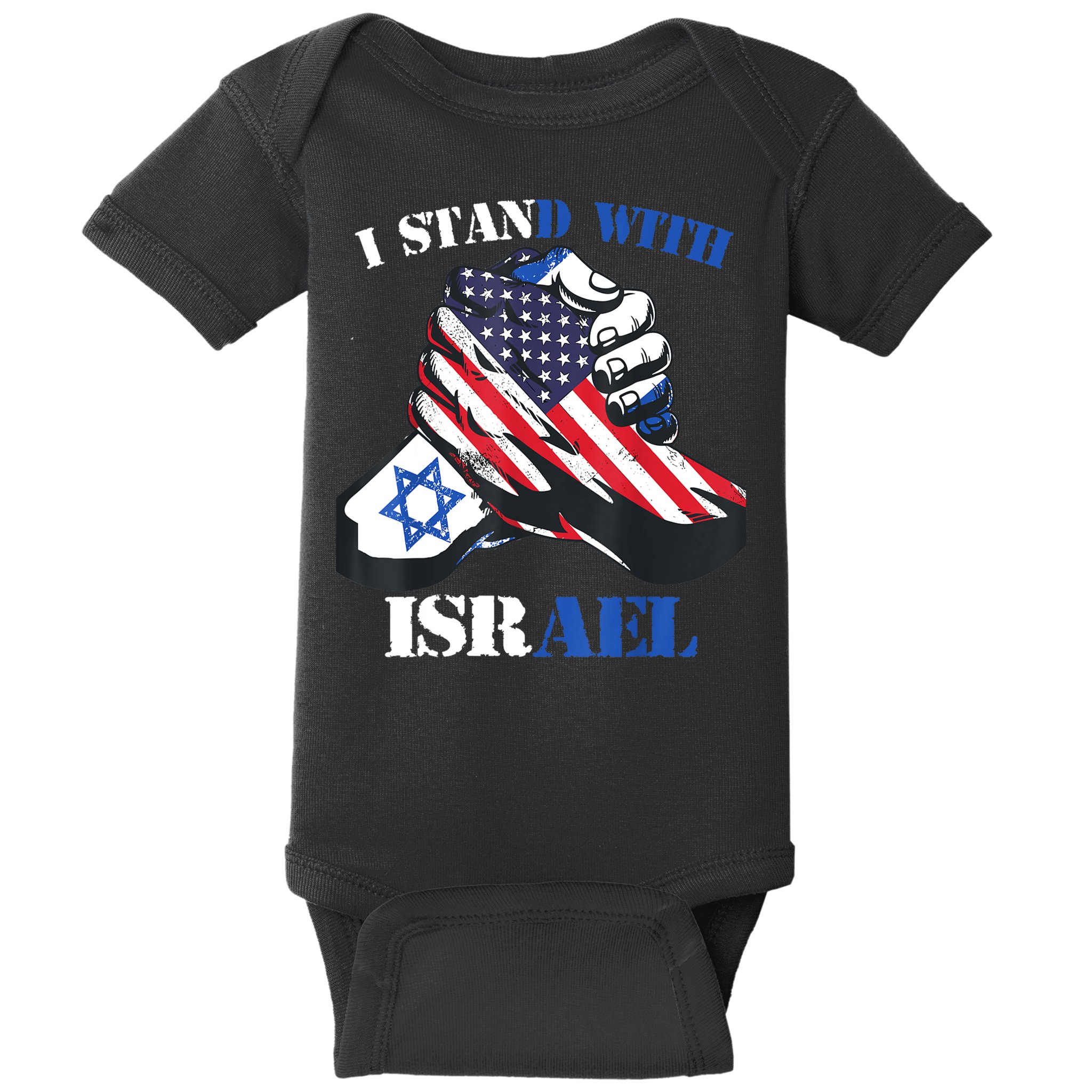 I Stand With Israel Support Israel Love Israeli Brotherhood Baby Bodysuit
