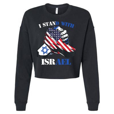I Stand With Israel Support Israel Love Israeli Brotherhood Cropped Pullover Crew