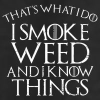 I Smoke Weed And I Know Things Funny 420 Pot Stoner Gift 7 Panel Mesh Trucker Snapback Hat