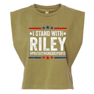 I Stand With Riley Gaines #ProtectWomensSports Garment-Dyed Women's Muscle Tee