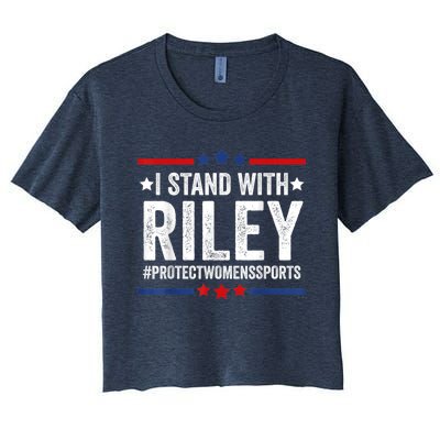 I Stand With Riley Gaines #ProtectWomensSports Women's Crop Top Tee