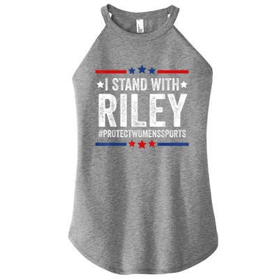 I Stand With Riley Gaines #ProtectWomensSports Women's Perfect Tri Rocker Tank