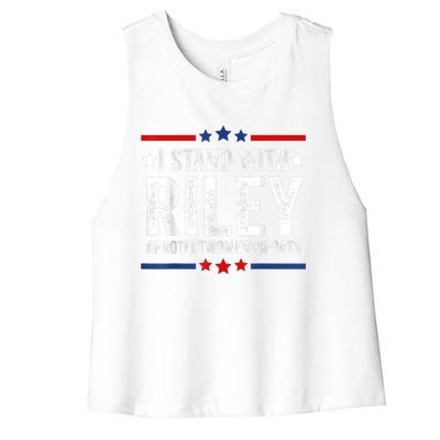 I Stand With Riley Gaines #ProtectWomensSports Women's Racerback Cropped Tank