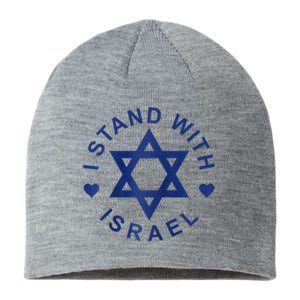 I Stand With Israel Israeli Flag Jewish Star Of David Israel Strong Sustainable Beanie