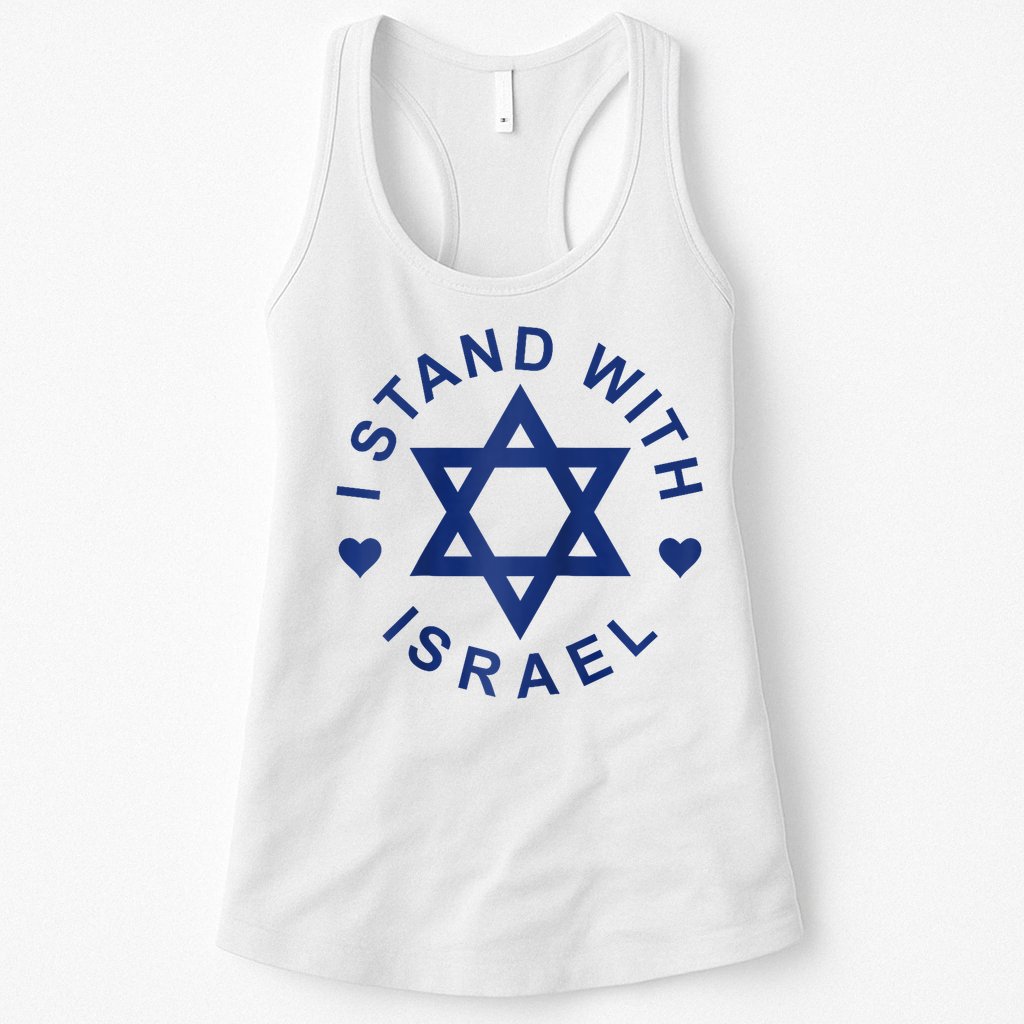 I Stand With Israel Israeli Flag Jewish Star Of David Israel Strong Womens Tank Top