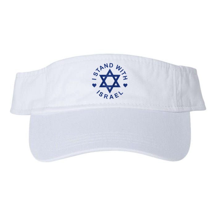 I Stand With Israel Israeli Flag Jewish Star Of David Israel Strong Valucap Bio-Washed Visor