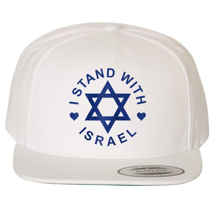 I Stand With Israel Israeli Flag Jewish Star Of David Israel Strong Wool Snapback Cap