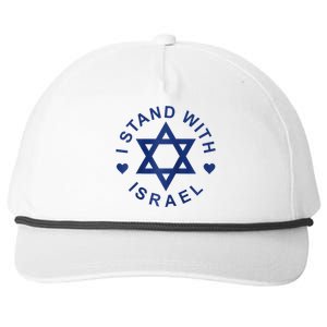 I Stand With Israel Israeli Flag Jewish Star Of David Israel Strong Snapback Five-Panel Rope Hat