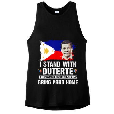 I Stand With Duterte I'M Not Filipino Philippine PRRD Ladies PosiCharge Tri-Blend Wicking Tank