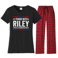 I Stand With Riley Gaines Protect Womens Sports Women's Flannel Pajama Set