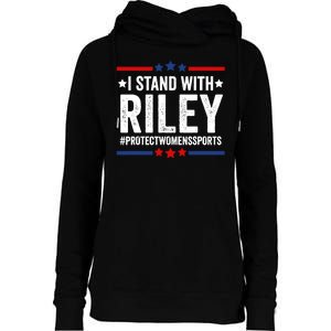 I Stand With Riley Gaines Protect Womens Sports Womens Funnel Neck Pullover Hood