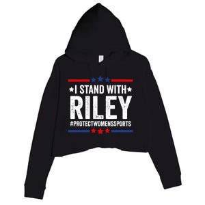 I Stand With Riley Gaines Protect Womens Sports Crop Fleece Hoodie