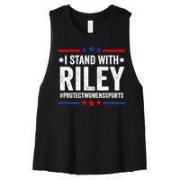 I Stand With Riley Gaines Protect Womens Sports Women's Racerback Cropped Tank