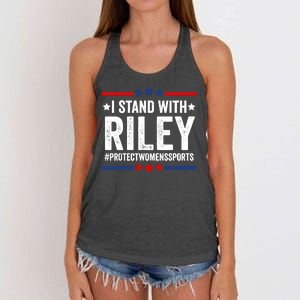 I Stand With Riley Gaines Protect Womens Sports Women's Knotted Racerback Tank