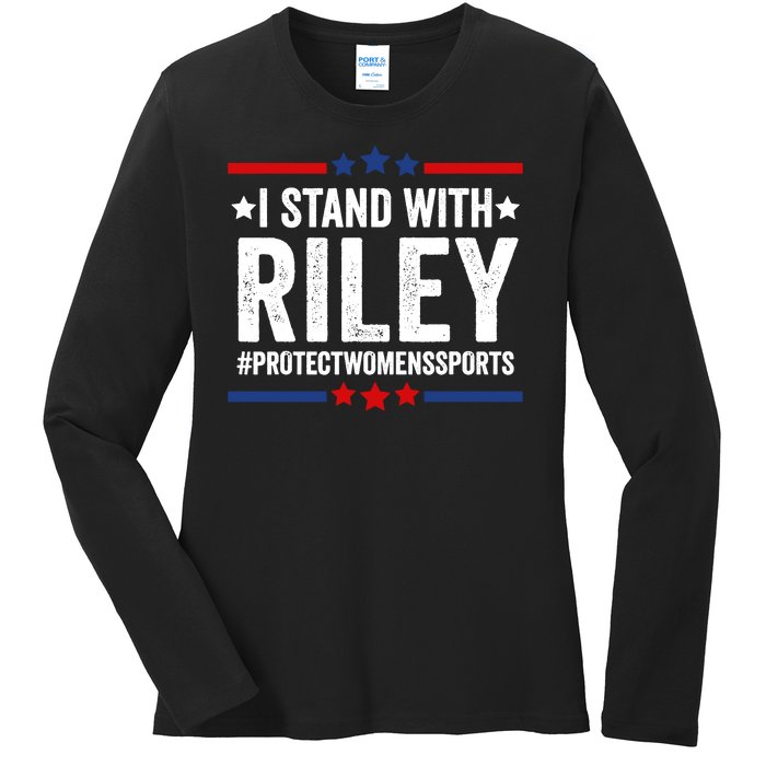 I Stand With Riley Gaines Protect Womens Sports Ladies Long Sleeve Shirt