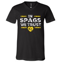 In Spags We Trust Heart Kc Spags Defense V-Neck T-Shirt