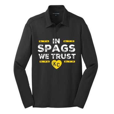 In Spags We Trust Heart Kc Spags Defense Silk Touch Performance Long Sleeve Polo