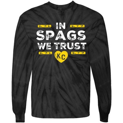 In Spags We Trust Heart Kc Spags Defense Tie-Dye Long Sleeve Shirt