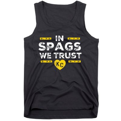 In Spags We Trust Heart Kc Spags Defense Tank Top