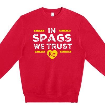 In Spags We Trust Heart Kc Spags Defense Premium Crewneck Sweatshirt