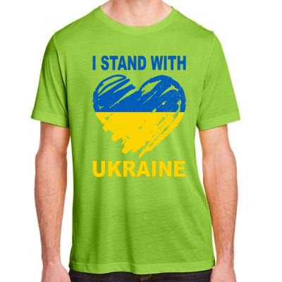 I Stand With Ukraine Heart Adult ChromaSoft Performance T-Shirt