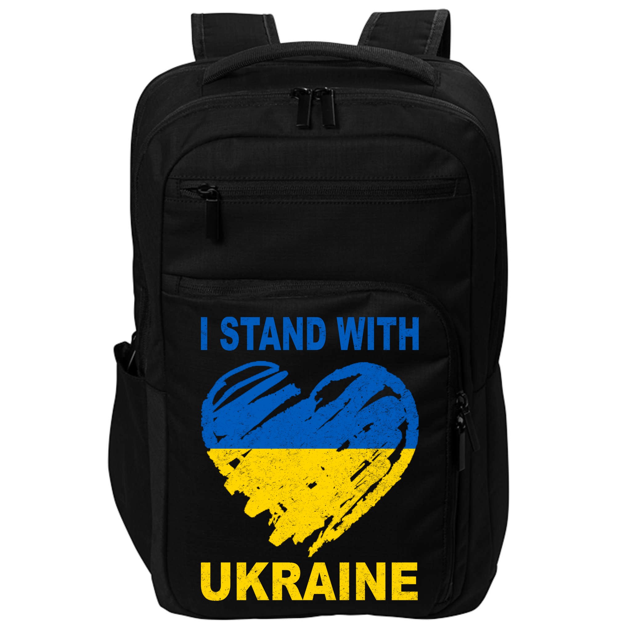 I Stand With Ukraine Heart Impact Tech Backpack