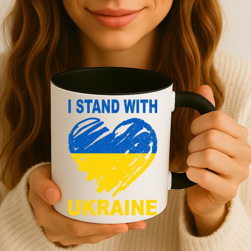 I Stand With Ukraine Heart Mug