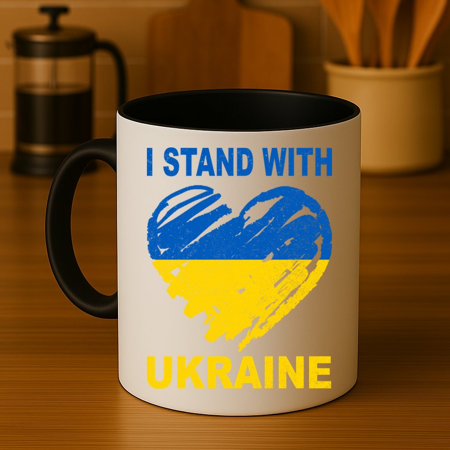 I Stand With Ukraine Heart Mug