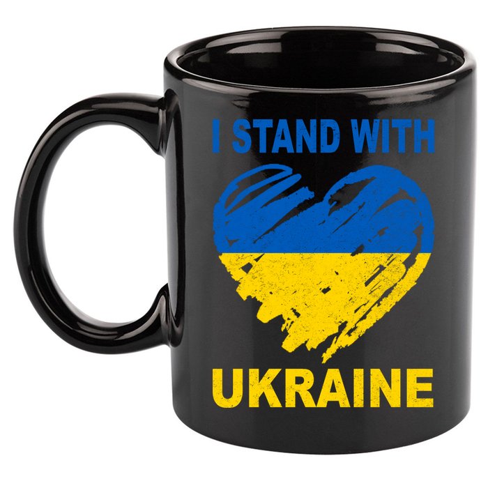 I Stand With Ukraine Heart 11oz C Handle Ceramic Mug
