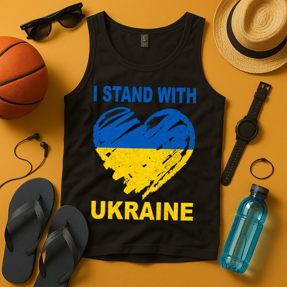 I Stand With Ukraine Heart Tank Top