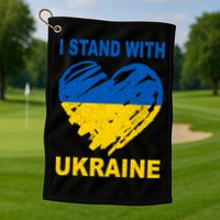I Stand With Ukraine Heart Golf Towel