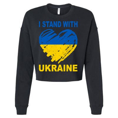 I Stand With Ukraine Heart Cropped Pullover Crew