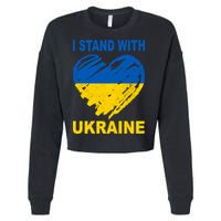 I Stand With Ukraine Heart Cropped Pullover Crew