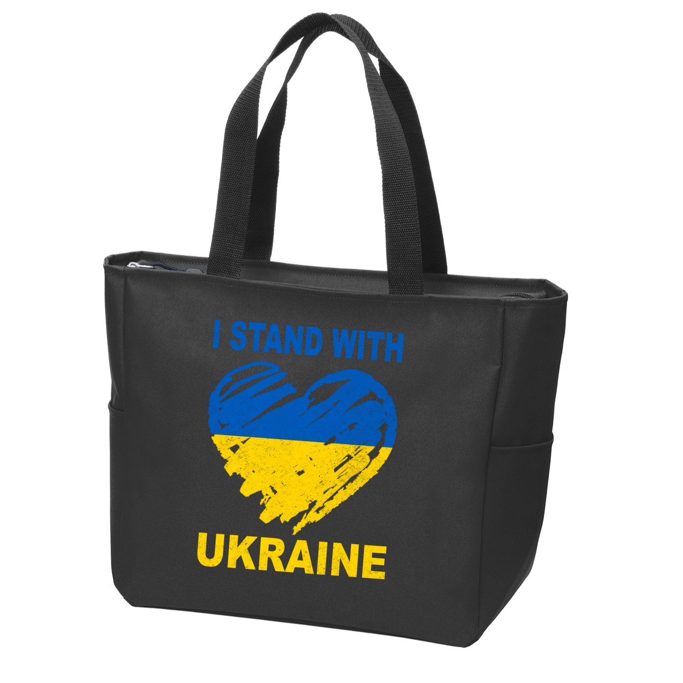 I Stand With Ukraine Heart Zip Tote Bag