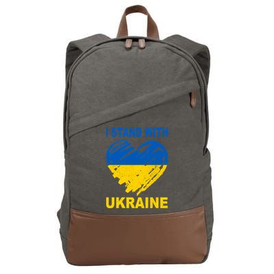 I Stand With Ukraine Heart Cotton Canvas Backpack
