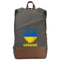 I Stand With Ukraine Heart Cotton Canvas Backpack