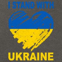 I Stand With Ukraine Heart Cotton Canvas Backpack