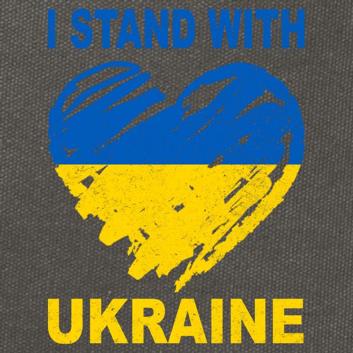 I Stand With Ukraine Heart Cotton Canvas Backpack