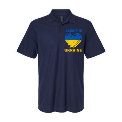 I Stand With Ukraine Heart Softstyle Adult Sport Polo