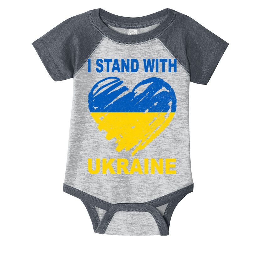 I Stand With Ukraine Heart Infant Baby Jersey Bodysuit